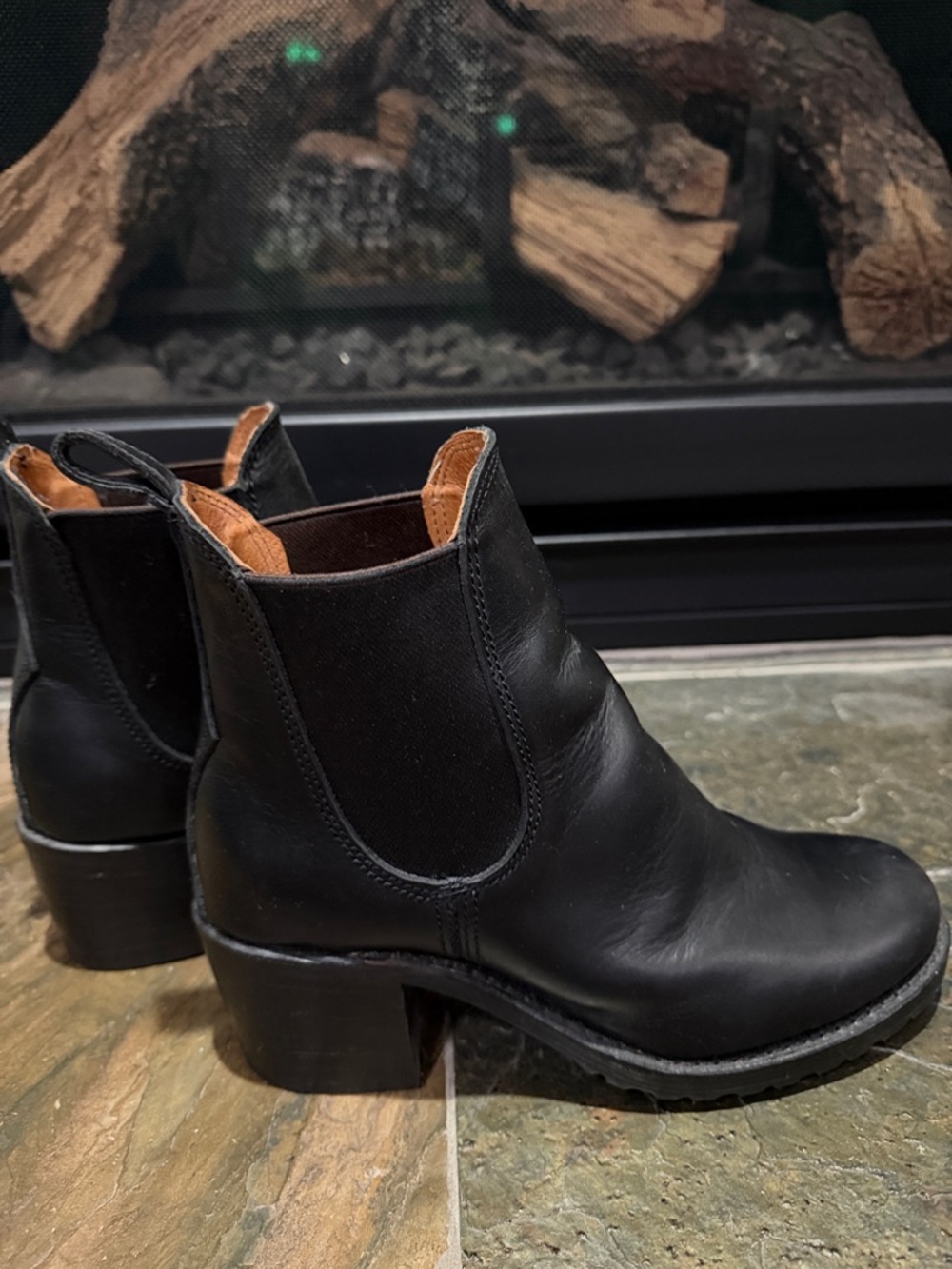 Frye Black Leather Chelsea Ankle Boots